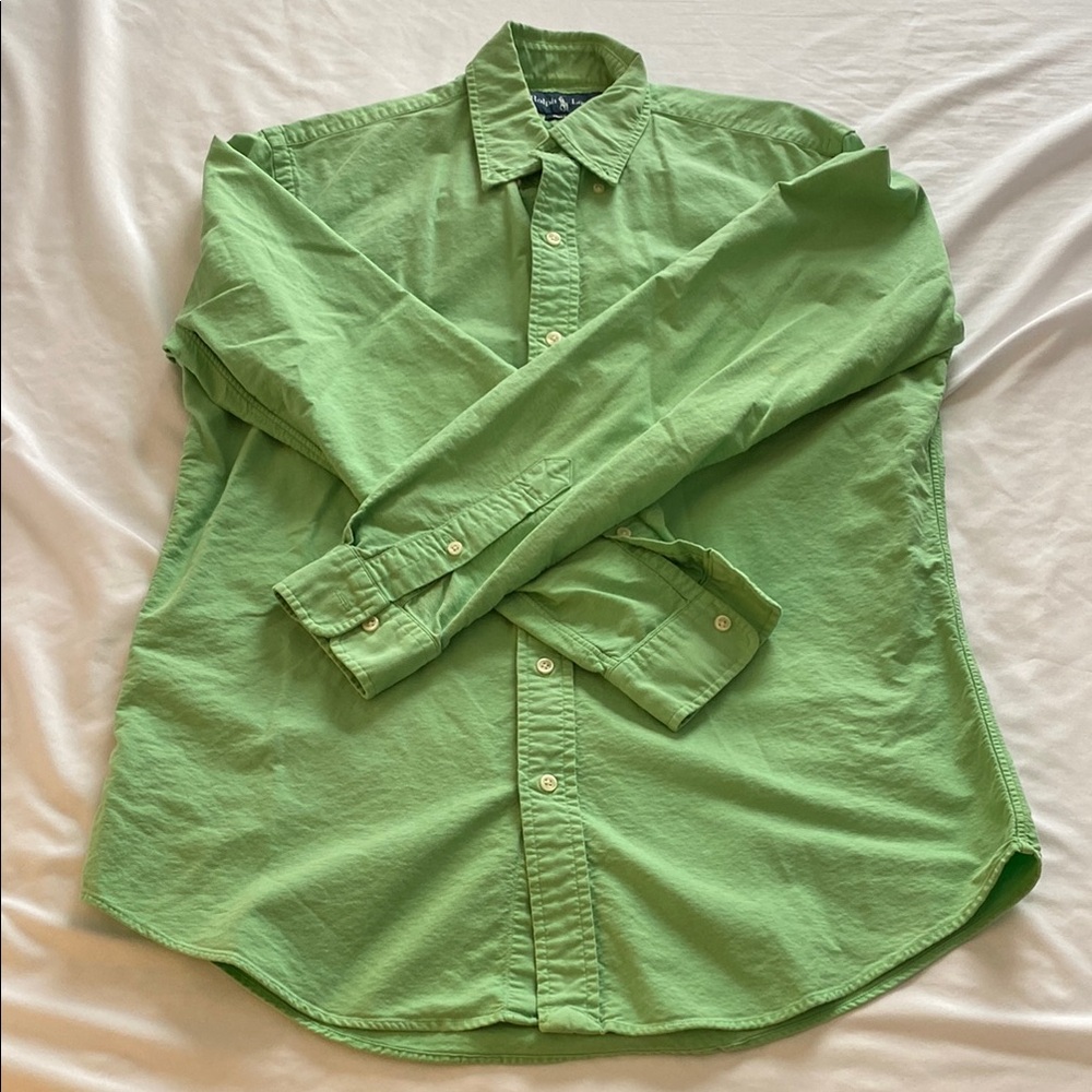 Ralph Lauren Men's Custom Fit Bright Green Shirt
